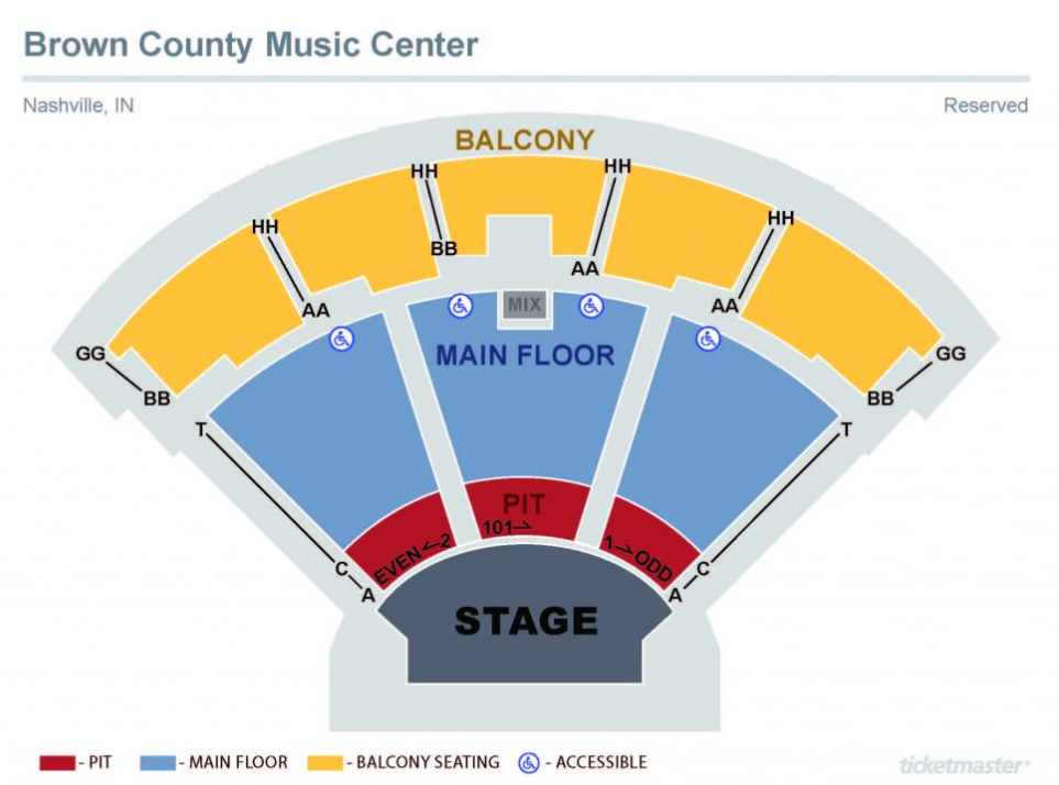 Brown County Music Center Seating Chart